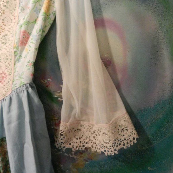 Hand Crafted prairiecore maxi dress vintage style Gunne Sax romantic long sleeve - Picture 4 of 16